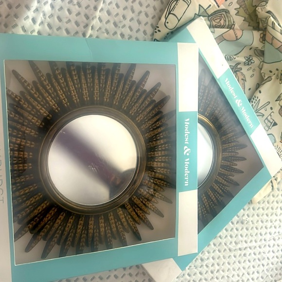 Other - 2 new Sunburst, plastic wall mirror 9.5 inches